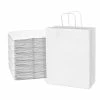Cheap ✔️ Prime Line Packaging- White Kraft Paper Bags W/ Handles, 50 Pcs. 10x5x13 ❤️