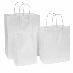 Cheap 😉 Prime Line Packaging- White Kraft Paper Shopping Bags with Handles, Assorted Sizes 75 Pack 💯
