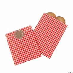 Best reviews of ⌛ Red Gingham Treat Bags With Stickers - 12 Pc. 🛒