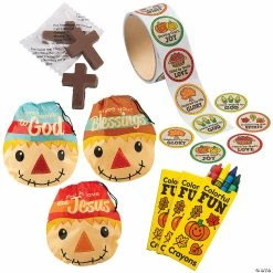 Discount 🛒 Religious Fall Scarecrow Goody Bag Kit for 72 – 435 Pc. 👍