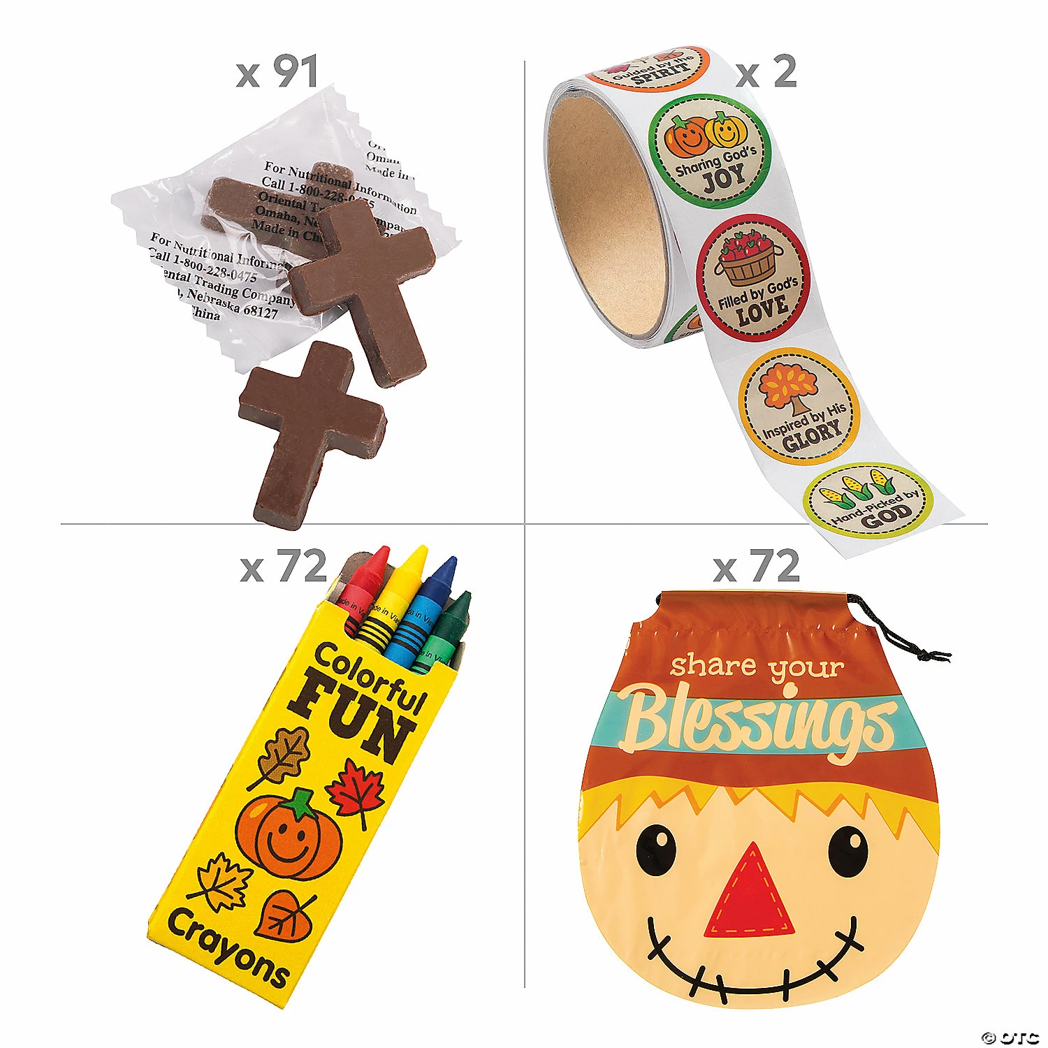 Discount ๐ Religious Fall Scarecrow Goody Bag Kit for 72 โ 435 Pc. ๐ 2 Discount ๐ Religious Fall Scarecrow Goody Bag Kit for 72 โ 435 Pc. ๐ - Image 2