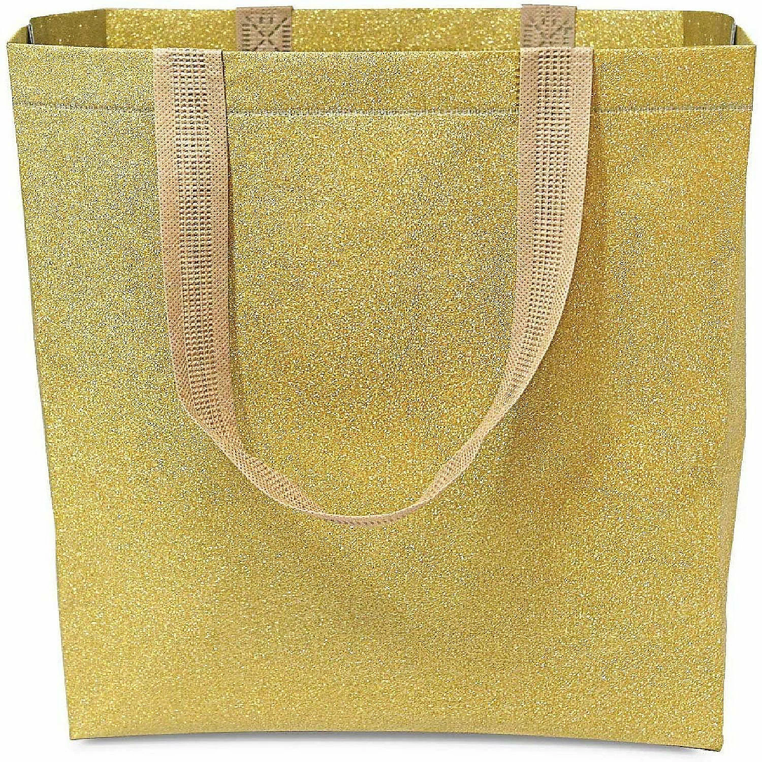 Outlet ๐ Silver Gift Bags - 12 Pack Large Silver Reusable Gift Bag Tote with Handles, Glitter Metallic Bling Shimmer, Party Favors, Grocery Shopping - 10x5x13 โญ 4 Outlet ๐ Silver Gift Bags - 12 Pack Large Silver Reusable Gift Bag Tote with Handles, Glitter Metallic Bling Shimmer, Party Favors, Grocery Shopping - 10x5x13 โญ - Image 4