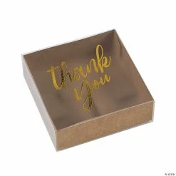 Hot Sale 🛒 Small Gold Foil Frosted Kraft Paper Favor Boxes - 12 Pc. ✨