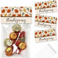 Outlet 👍 Thanksgiving Leaves Bag Toppers 40pc. by AmandaCreation ⌛