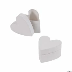Discount 🛒 White Heart-Shaped Favor Boxes - 12 Pc. ⭐