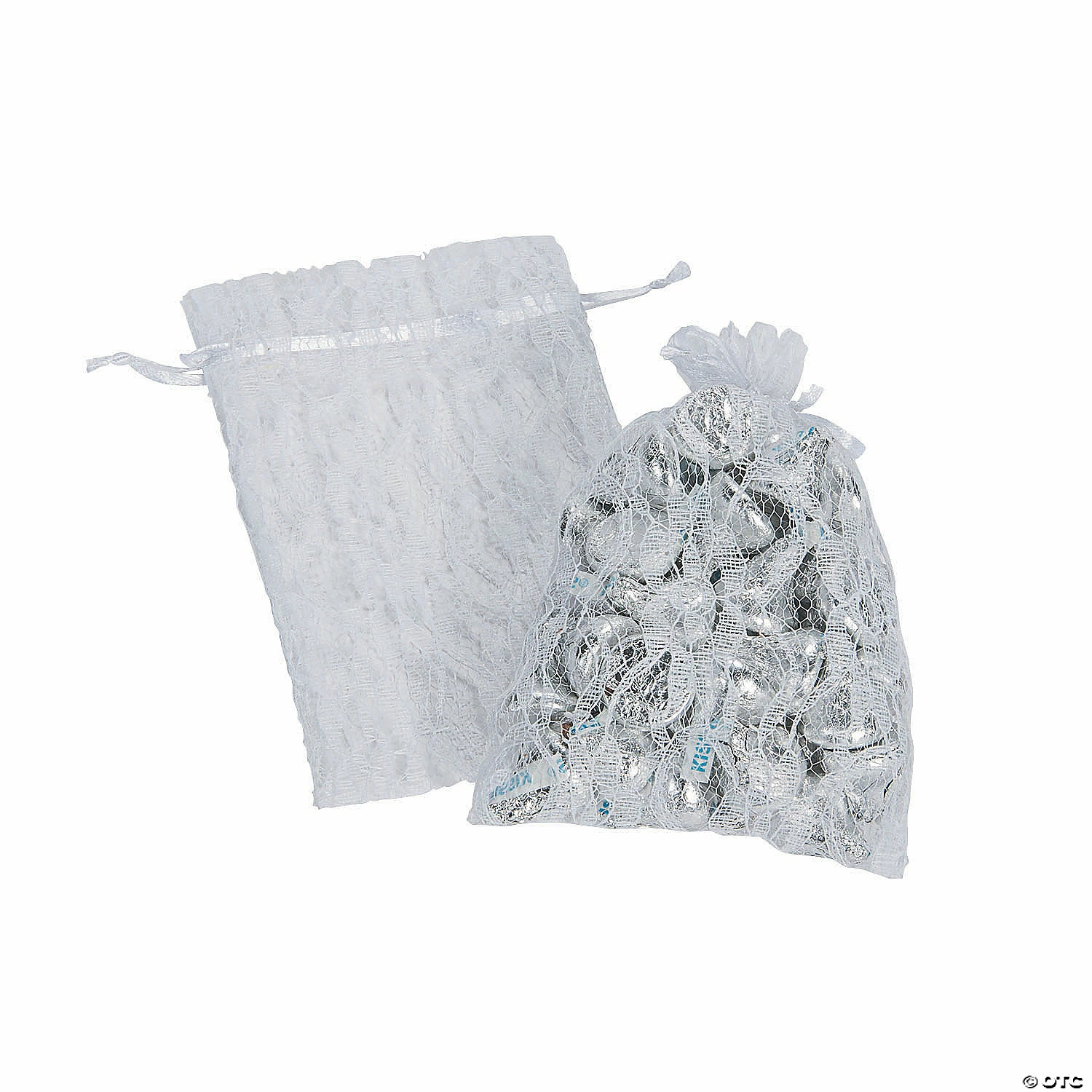 Discount ๐ White Lace Drawstring Favor Bags - 12 Pc. ๐ 1 Discount ๐ White Lace Drawstring Favor Bags - 12 Pc. ๐