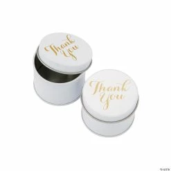 New 😍 White Thank You Round Favor Tins - 24 Pc. 💯