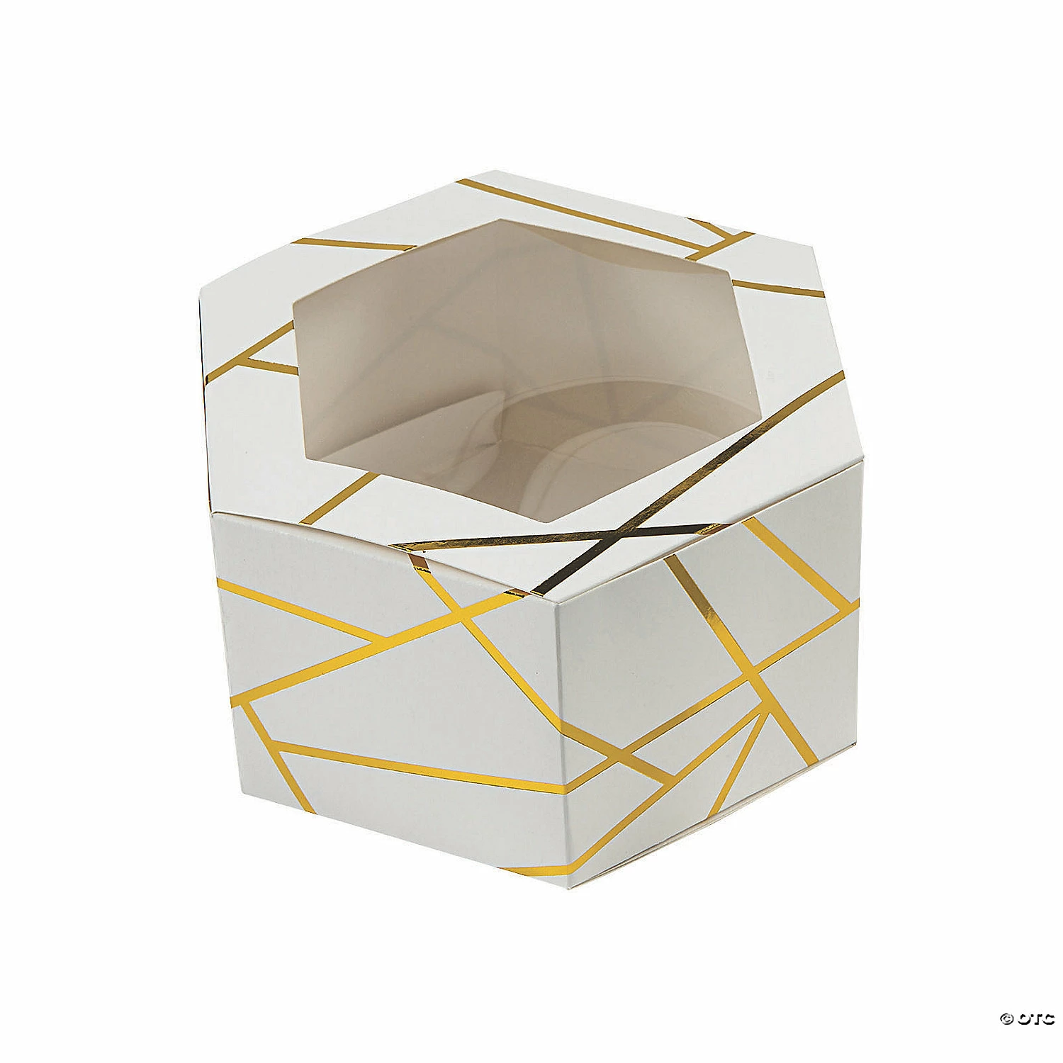 Best Pirce 💯 White with Gold Foil Hexagon Favor Boxes with Window - 12 Pc. ✨ 1 Best Pirce 💯 White with Gold Foil Hexagon Favor Boxes with Window - 12 Pc. ✨
